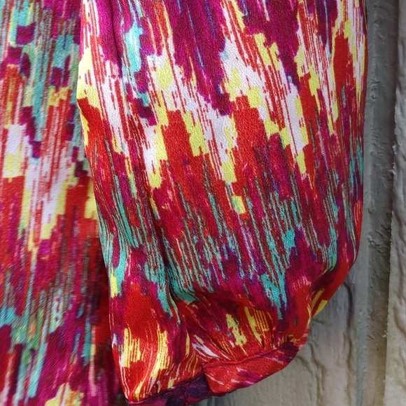 Lily Rose, multi-colored 3/4 length sleeve tunic - Picture 7 of 7